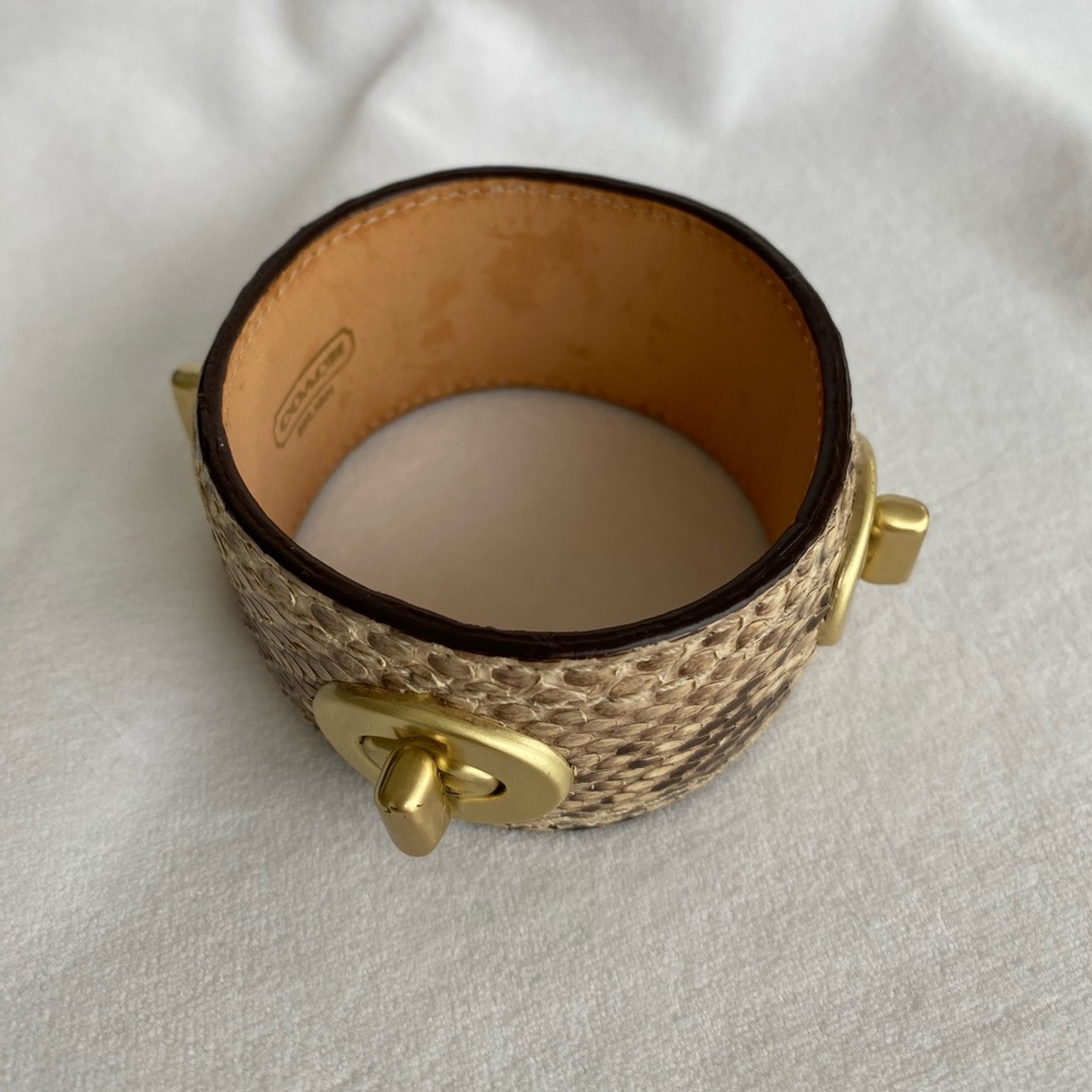 Coach Leather Snake Turn Lock Bracelet Vintage - Picture 3 of 8